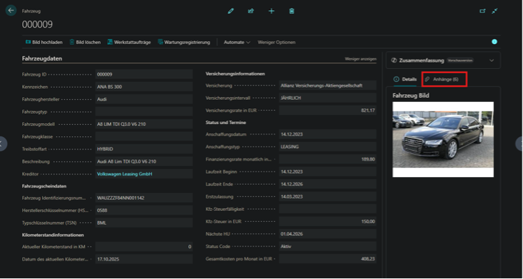Kachel "Einstellungen Posteingang"