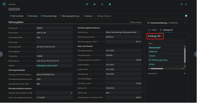 Kachel "Einstellungen Posteingang"