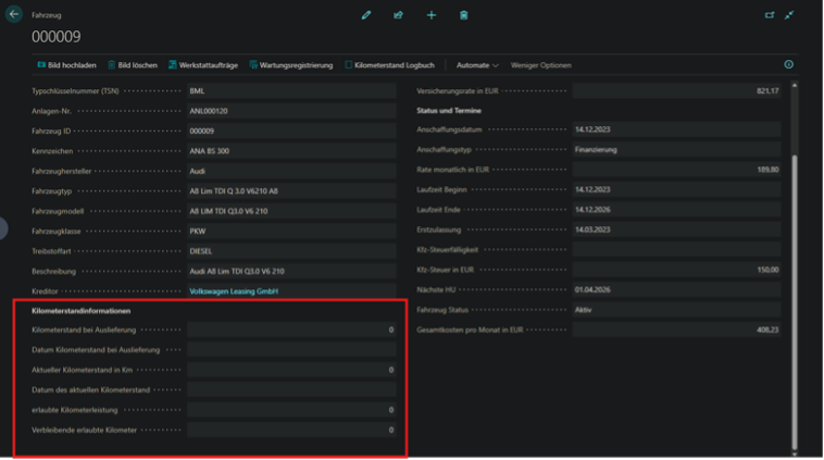 Kachel "Einstellungen Posteingang"