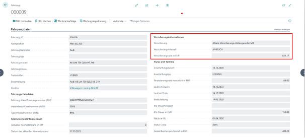 Kachel "Einstellungen Posteingang"