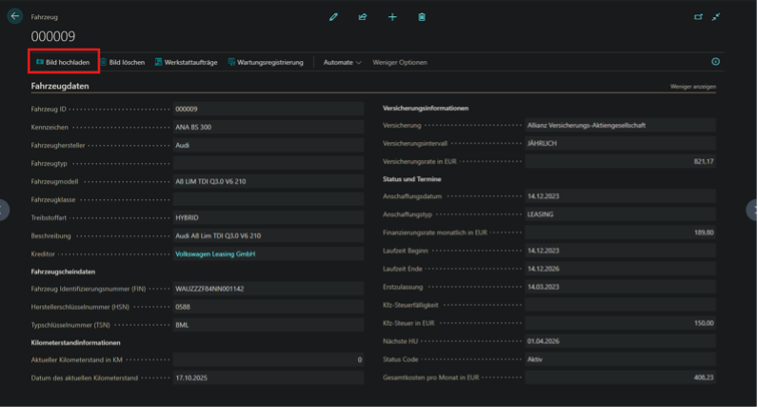 Kachel "Einstellungen Posteingang"