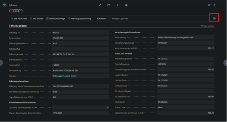 Kachel "Einstellungen Posteingang"