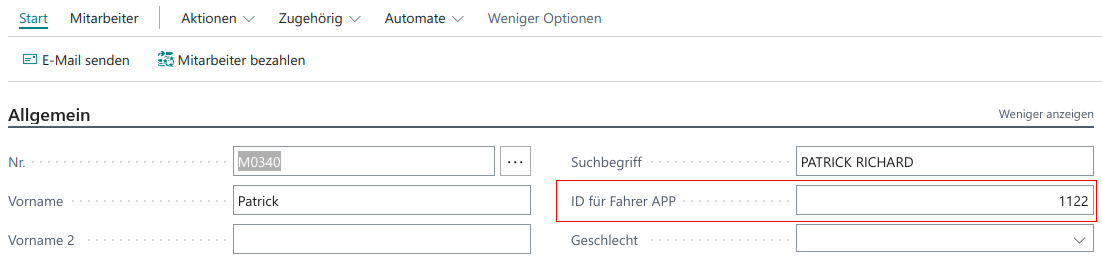 Mitarbeiter Pin festlegen